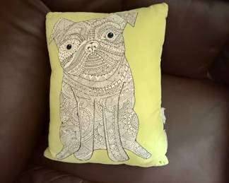 Zentangle Pug Decorative Throw Pillow