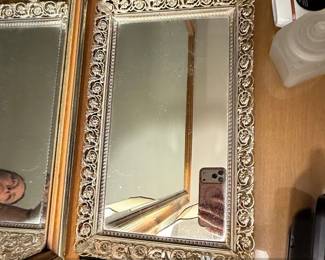 Vintage SilverTone Floral Filigree Vanity Tray with Easel