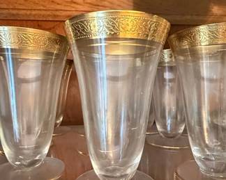 Vintage TiffinFranciscan Rambler Rose Gold Encrusted Footed Tumblers second image