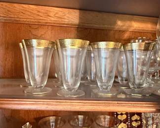 Vintage TiffinFranciscan Rambler Rose Gold Encrusted Footed Tumblers