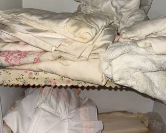 vintage linens and scrap fabrics