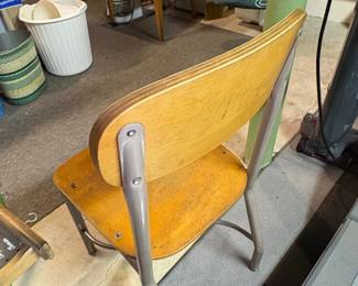 Vintage Irwin Wood and Metal School Chairs fourth image