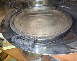 Vintage Silver Plated Serving Tray with Ornate Handles  Leonard Silver Mfg. Co. third image
