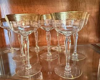 Vintage TiffinFranciscan Rambler Rose Gold Encrusted Champagne Coupes