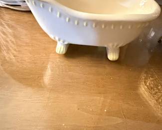 Ceramic Bathtub Soap Dish Trinket Holder