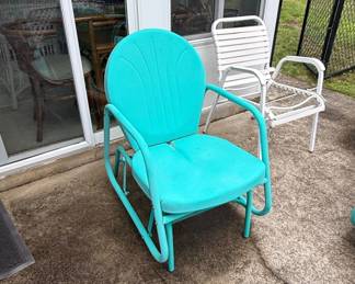 MidCentury Style Metal Tulip Glider Chair