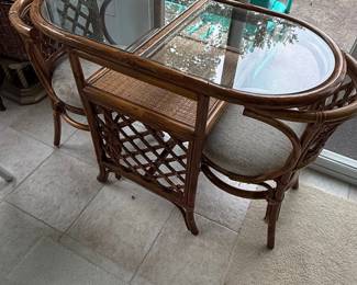 Vintage Rattan Honeymoon Bistro Set