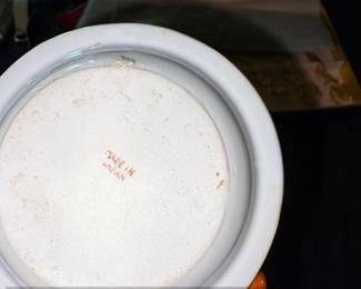 Vintage Japanese Ceramic Ashtray with Orange Accent second image