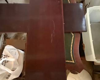 Traditional Mahogany Pedestal Desk with Leather Inlay