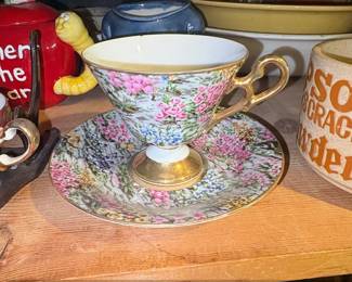 Vintage Shelley Rock Garden Chintz Teacup and Saucer Set