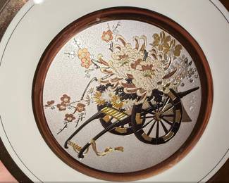 Westland Co. Art of Chokin Decorative Plate with Flower Cart