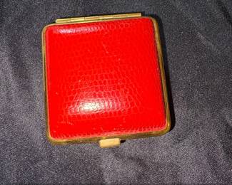 Vintage Seth Thomas Travel Alarm Clock in Red Leather Case  Made in Germany fourth image