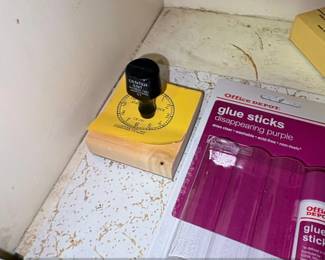 Vintage Office Supply Collection Staples, Fasteners, Tacks, Crayons  Stamps third image