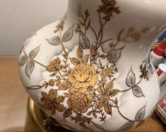 Vintage Carl Falkenstein Style Hollywood Regency Porcelain Table Lamp third image