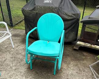 MidCentury Style Metal Tulip Glider Chair second image