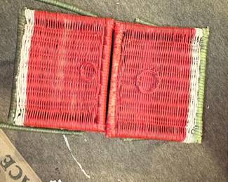 Vintage Watermelon Wicker Picnic Basket second image