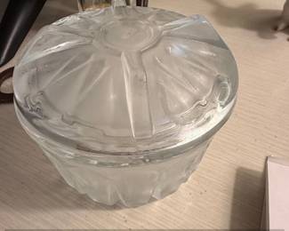 Vintage KIG Indonesia Clear Glass Oyster Pearl Beaded Covered Candy Dish