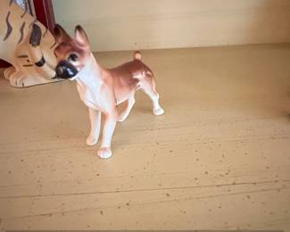 Vintage Porcelain Boxer Dog Figurine  Made in Japan