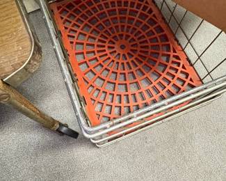 Vintage Wire and Orange Plastic Base Milk Crate second image