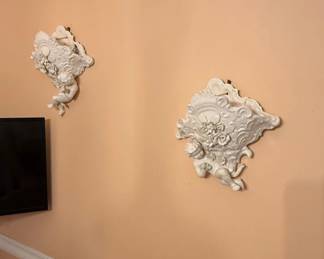 Pair of Vintage Ardalt Ceramic Cherub Wall Pockets third image
