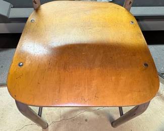 Vintage Irwin Wood and Metal School Chairs second image