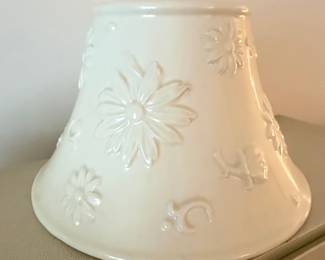 Vintage Embossed Ceramic Floral Candle Shade