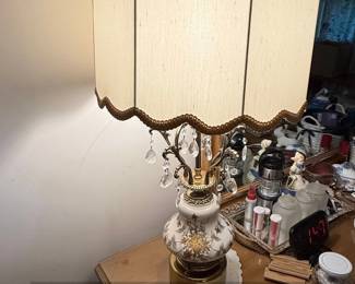 Vintage Carl Falkenstein Style Hollywood Regency Porcelain Table Lamp