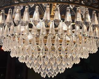 Vintage Tiered Brass  Crystal Chandelier third image
