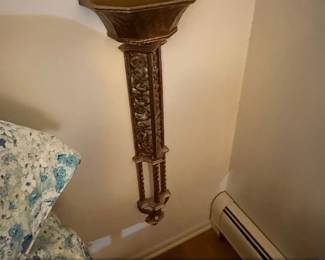 Vintage Ornate GoldTone Wall Pocket Planter  Homco