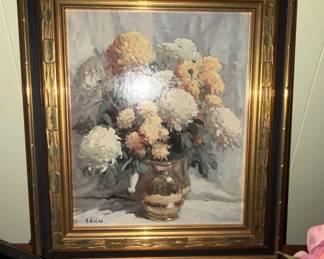 Rudolph Colao Chrysanthemum Still Life Oil Painting