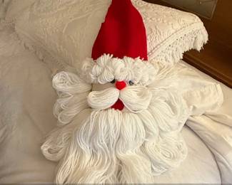 Vintage Handmade Yarn Santa Claus Wall Hanging Bleach Bottle Craft