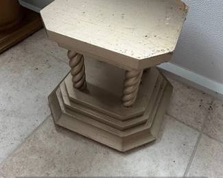 Vintage GoldTone Octagonal Pedestal with Twisted Columns