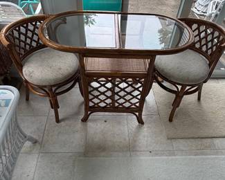 Vintage Rattan Honeymoon Bistro Set second image