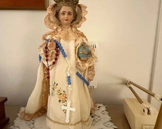 Vintage Infant of Prague Chalkware Statue