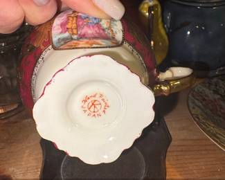 Vintage Courting Couple Demitasse Teacup and Saucer Set second image
