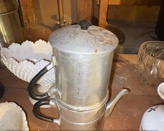 Vintage Aluminum Neapolitan Flip Drip Coffee Maker second image