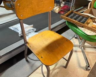 Vintage Irwin Wood and Metal School Chairs