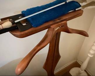 MidCentury Modern Valet Butler Chair with Faux Crocodile Seat by Nova third image