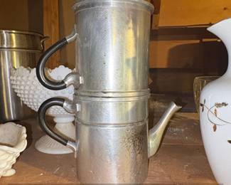 Vintage Aluminum Neapolitan Flip Drip Coffee Maker