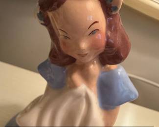 Vintage Jessie Grimes California Pottery Blue Dress Girl Planter second image