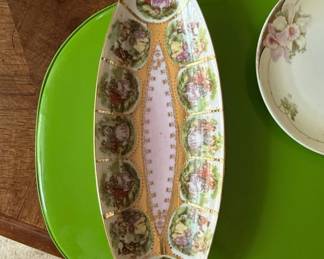 Vintage Royal Vienna Style Courting Couple Oval Relish Dish