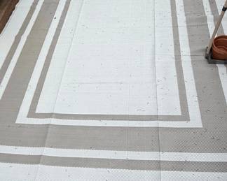 Modern Striped Polypropylene Outdoor Patio Rug