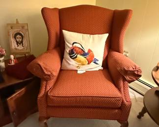 Ethan Allen Traditional Upholstered Wingback Armchair
