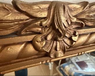 Ornate GoldTone Acanthus Leaf Wall Mirror  Hollywood Regency Style second image