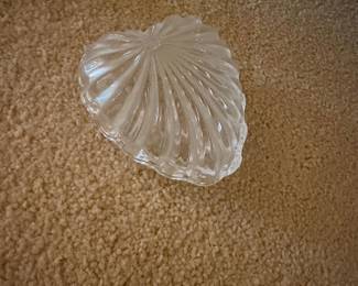 Clear Glass Heart Trinket Dish