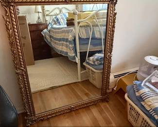 Ornate GoldTone Acanthus Leaf Wall Mirror  Hollywood Regency Style