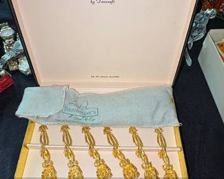 Janis Collection by Tancraft Kt Gold Plated Rose Cocktail Forks