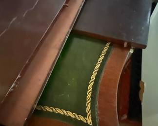 Traditional Mahogany Pedestal Desk with Leather Inlay second image