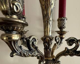 Ornate Brass Five-Arm Candelabra Style