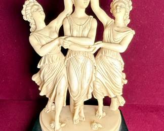 G. Ruggeri Three Graces Alabaster Resin Sculpture